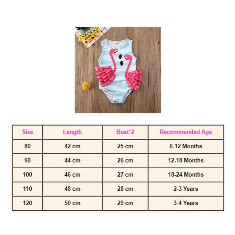 1-4 Years Kid Baby Girls Swimsuits Flamingo Striped Swimwear For Girls Summer One Piece Swimsuit Girls Beach Bathing SuitXJ250214