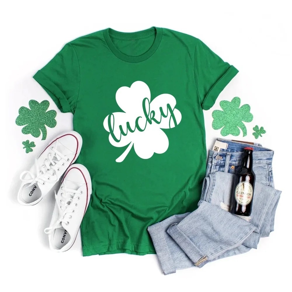 Designer 2025 New Short Sleeved T-shirt Clover Men And Women Plus Size Round Neck Top
