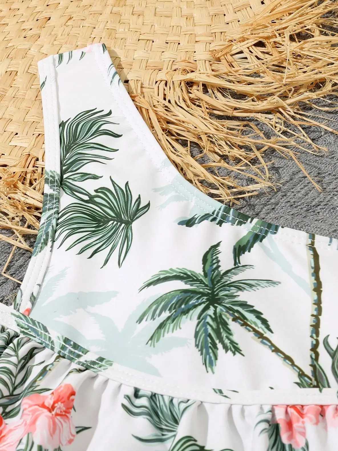 2023 Printed Ruffle Girls Swimsuit One Piece Kids Swimwear Female Childrens Bathers Bathing Swimming Swim Suit BeachwearXJ250214