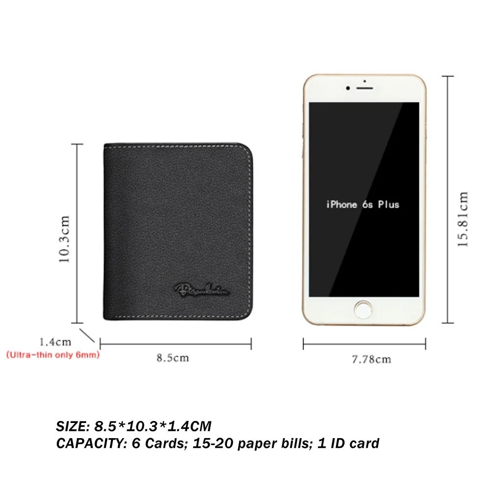 BISON DENIM Black Purse For Men Genuine Leather Mens Wallets Thin Male Wallet Card Holder Cowskin Soft Mini Purses N4429 250207