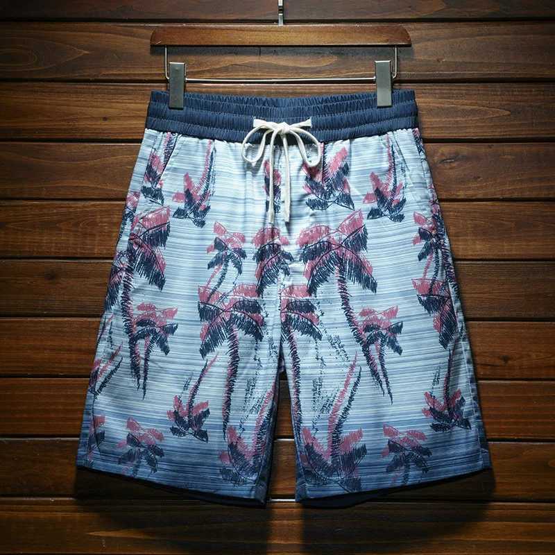 Summer Leisure Beach Shorts Men2024 New Elastic Versatile Fashion Printed Loose Thin Breathable Shorts Outdoor Cutting Shorts W250215