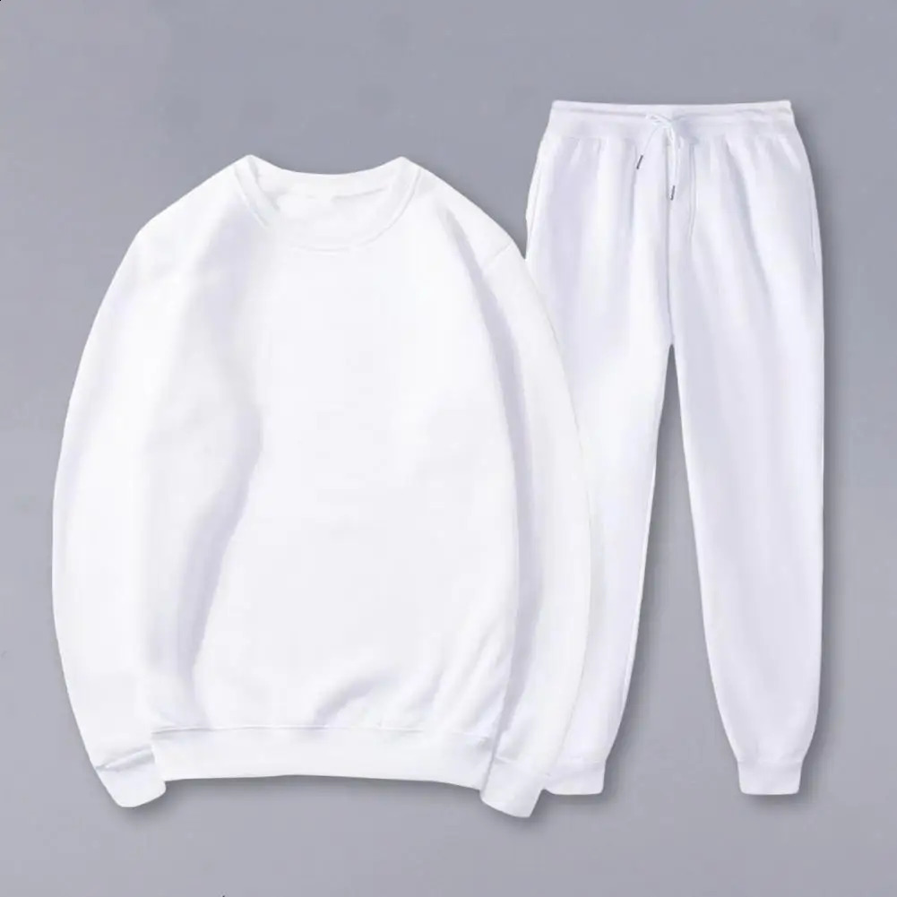 2pcs Women Sport Suit Sweatshirt Winter Loose Round Neck Top Elastic Waist Pant Casual Jogger Outfit Sports Two-piece Set 2025 250210