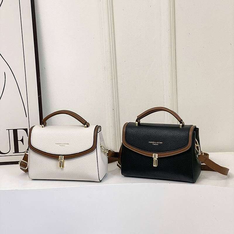 Summer New 2024 High-End Exquisite Retro Fashion Lychee Pattern Hand-Carry Shoulder Women's Bag