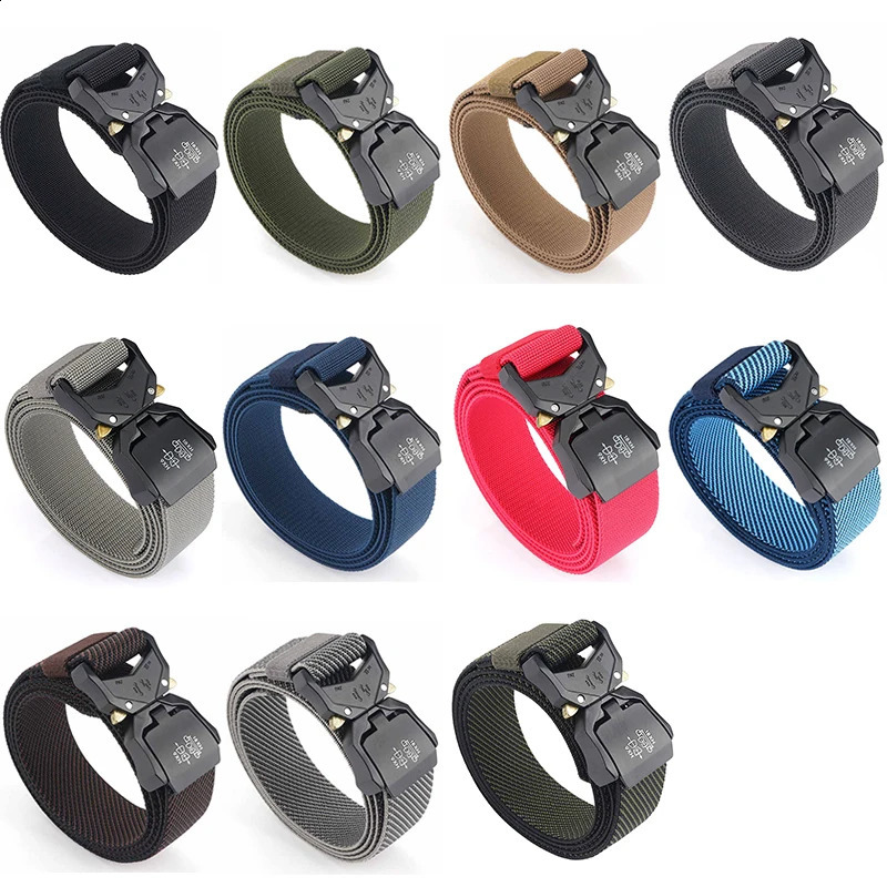 VATLTY 125/140cm Elastic Belt Men Aluminum Alloy Quick Release Buckle Comfort Stretch Belt Military Tactical Girdles Male Army 250213