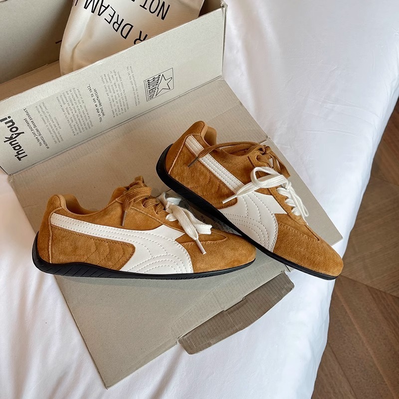 Dehun Women's 2025 Early Spring New Agan Racing Sports Casual Comfortable and Breathable White Shoes #ddmypanda