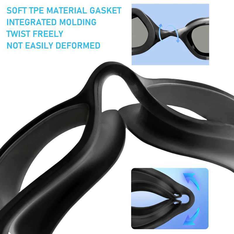 Professional Swimming Goggles Adult Kids Sports Swimming Eyewear Optical Lens HD Waterproof Anti Fog Big Frame Pool Glasses Z250215