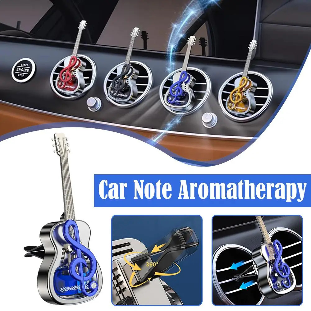 Creative Car Aroma Glass Bottle Can Be Filled Shape Guitar With Vent Air Fragrance Plating Aroma Decorations A4R7 250214