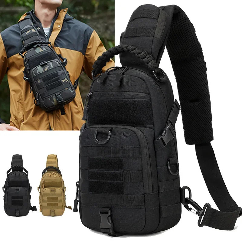 Camping Chest Bag Tactical Backpack for Men Sports Shoulder Outdoor Hiking Climbing Cycling Fishing MOLLE Sling EDC Fanny Pack 250214