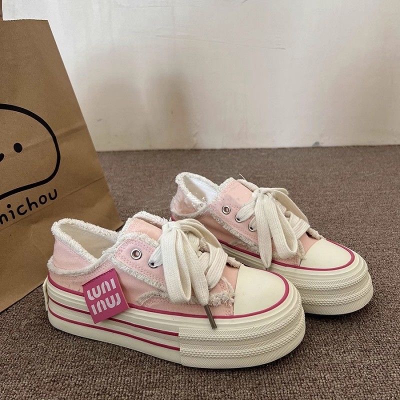 Women's Thick Sole hot Sneakers Casual Outdoor White, Pink, Blue - Comfortable & Stylish for 2024