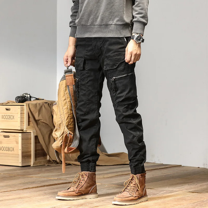 CAAYU Joggers Cargo Pants Men Casual Y2k Multi-Pocket Male Trousers Sweatpants Streetwear Techwear Tactical Track Gray Pants Men 250214CJ