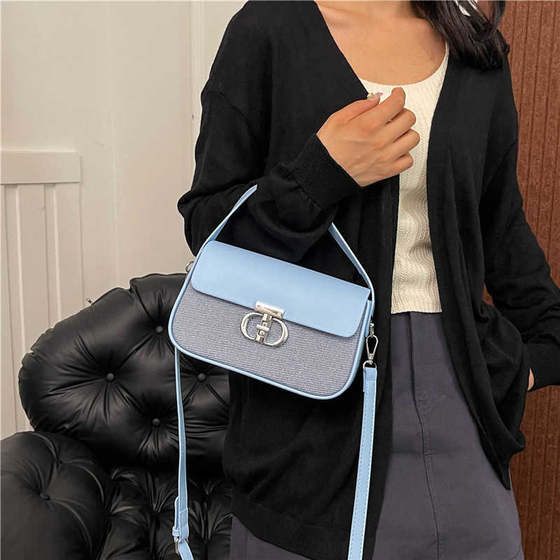 Designer bag Advanced Western Style Handheld Box for Women New Fashionable Color Contrasting Versatile Single Shoulder Crossover Small Square Bag