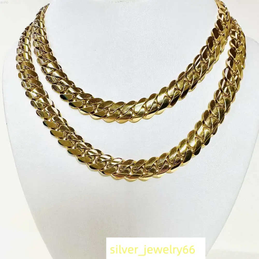 Custom Cuban Link Chain with Different Clasp Gold Plated Stainless Steel Miami Hip Hop Necklace Jewelry