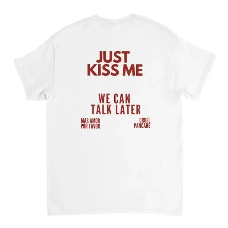 Summer High Street Fashion Letter Printed Short sleeved T-shirt for Men Y2k Retro Harajuku Couple Casual Loose Top 250213