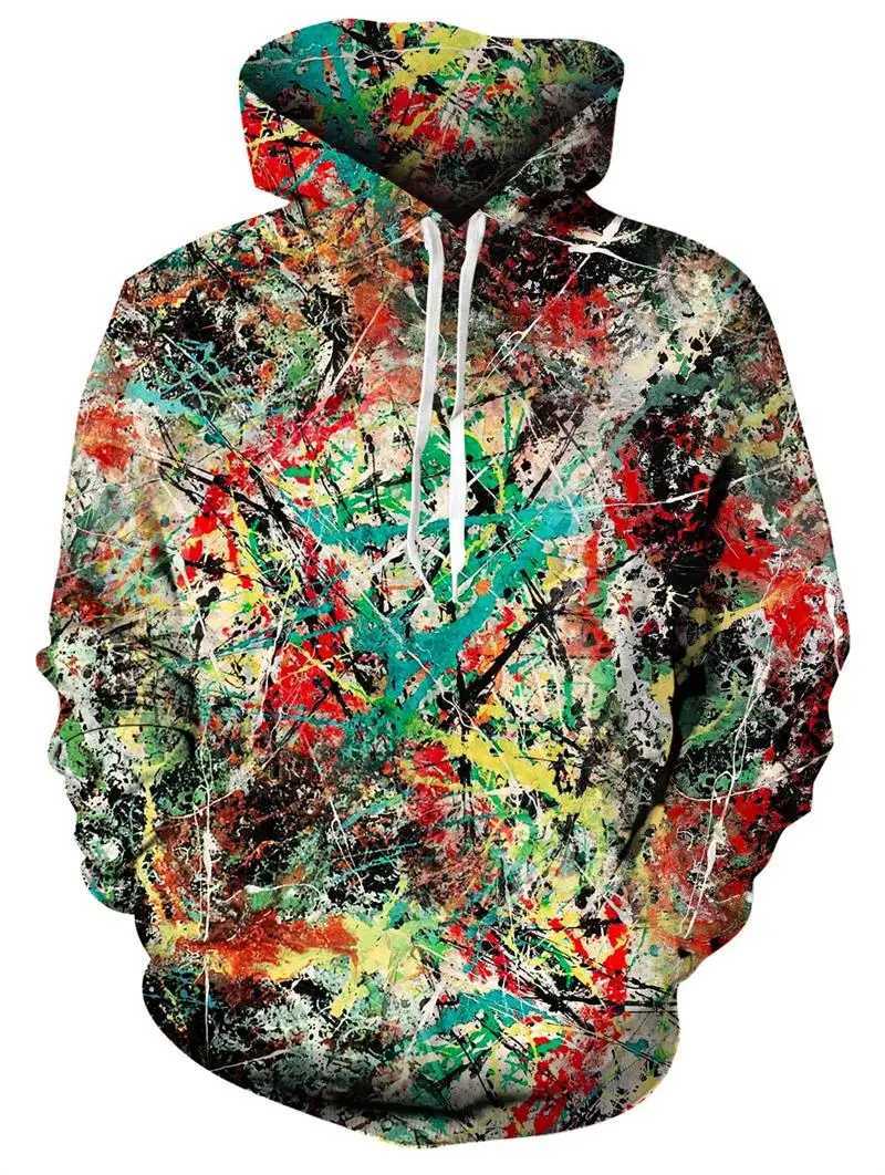 New Printed Unisex Hoodies Novelty Print 3D Patternv Hooded Pullover Sweatshirt With Pocket Hoodie Streetwear Loose Comfortable W250215