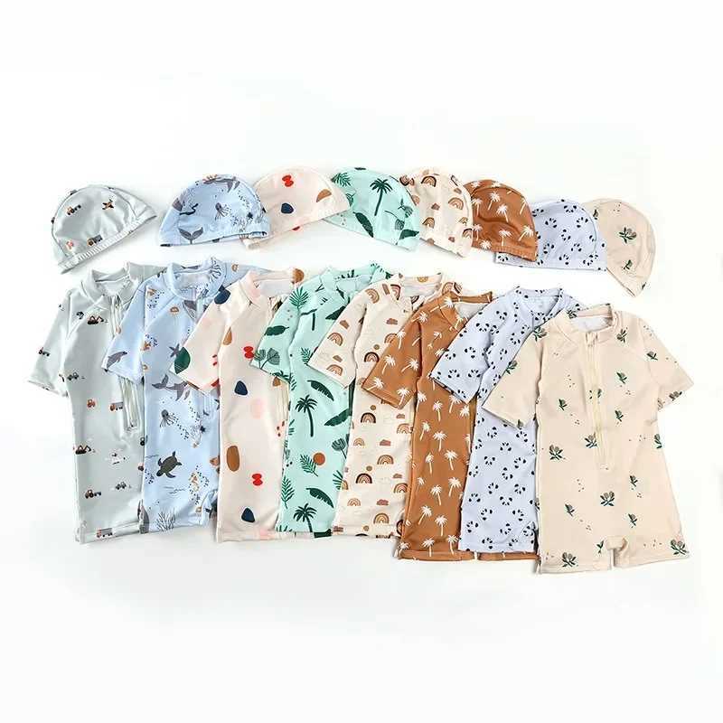 Baby Swimwear Summer Childrens One-piece Swimsuit Sunscreen Quick-drying Bathing Suit for Kids Korean Boys Girls Surf ClothesXJ250214