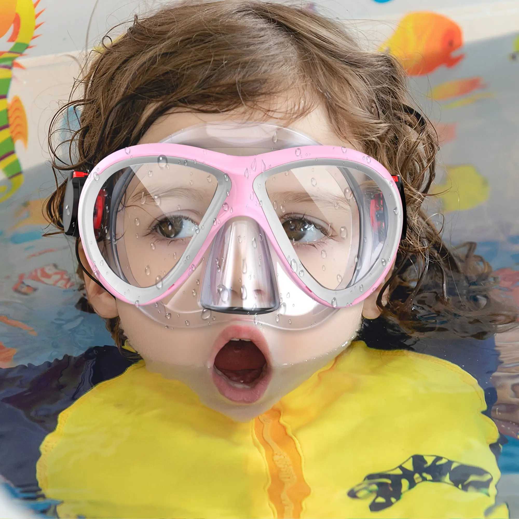 Findway Snorkel Mask for Kids Swimming Goggles Kids with Nose Cover for 4-14 Year Old Boys and Girls No Leakage Diving Masks Z250215