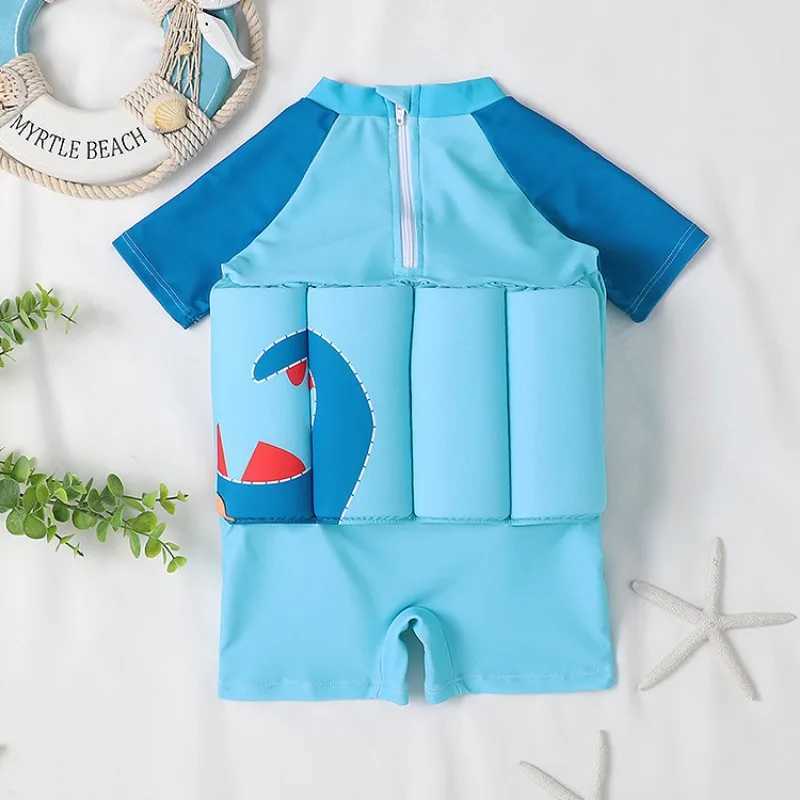 Boys Buoyancy Swimsuit Boys Short-sleeved One-piece Swimsuit Childrens Infant Swimsuit One Hair Swimsuit MensXJ250214