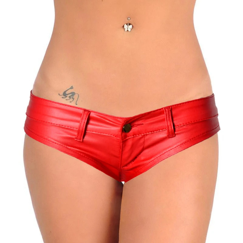 Sexy Women Stretch Micro Faux Pu Leather Shorts Booty Erotic Night Club Skinny Super Mini Ultra Short Trousers Twerk Summer 250213