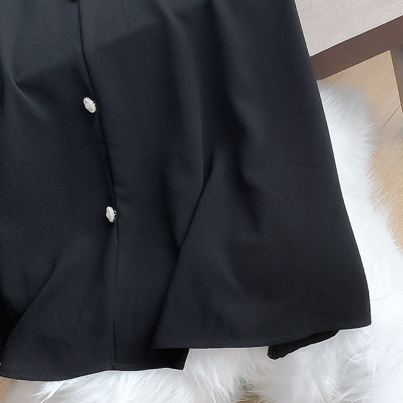 B3120 Casual style all-match plus size women's Korean style square neck dress