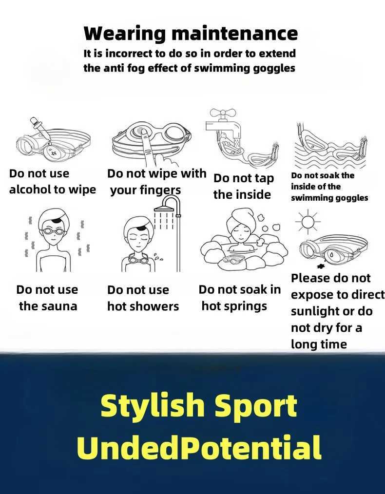 New Silicone swimming goggles adult and children high-definition electroplated swimming goggles professional anti fog swimming Z250215