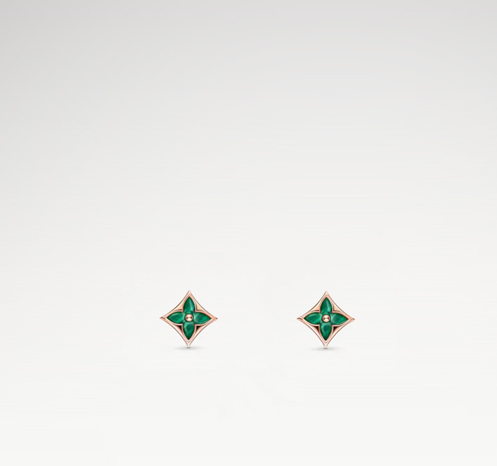 With BOX New Hottest Designer Women Stud Earrings Green Flower Rose Gold Luxury Classic Earrings For Women Christmas Wedding Birthday Jewelry