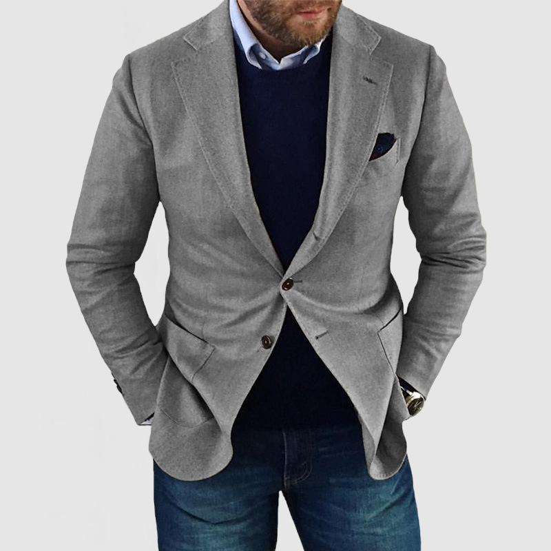 X212Classic British Pattern Men's Large Fit Autumn Suit Ensemble for Work and Leisure