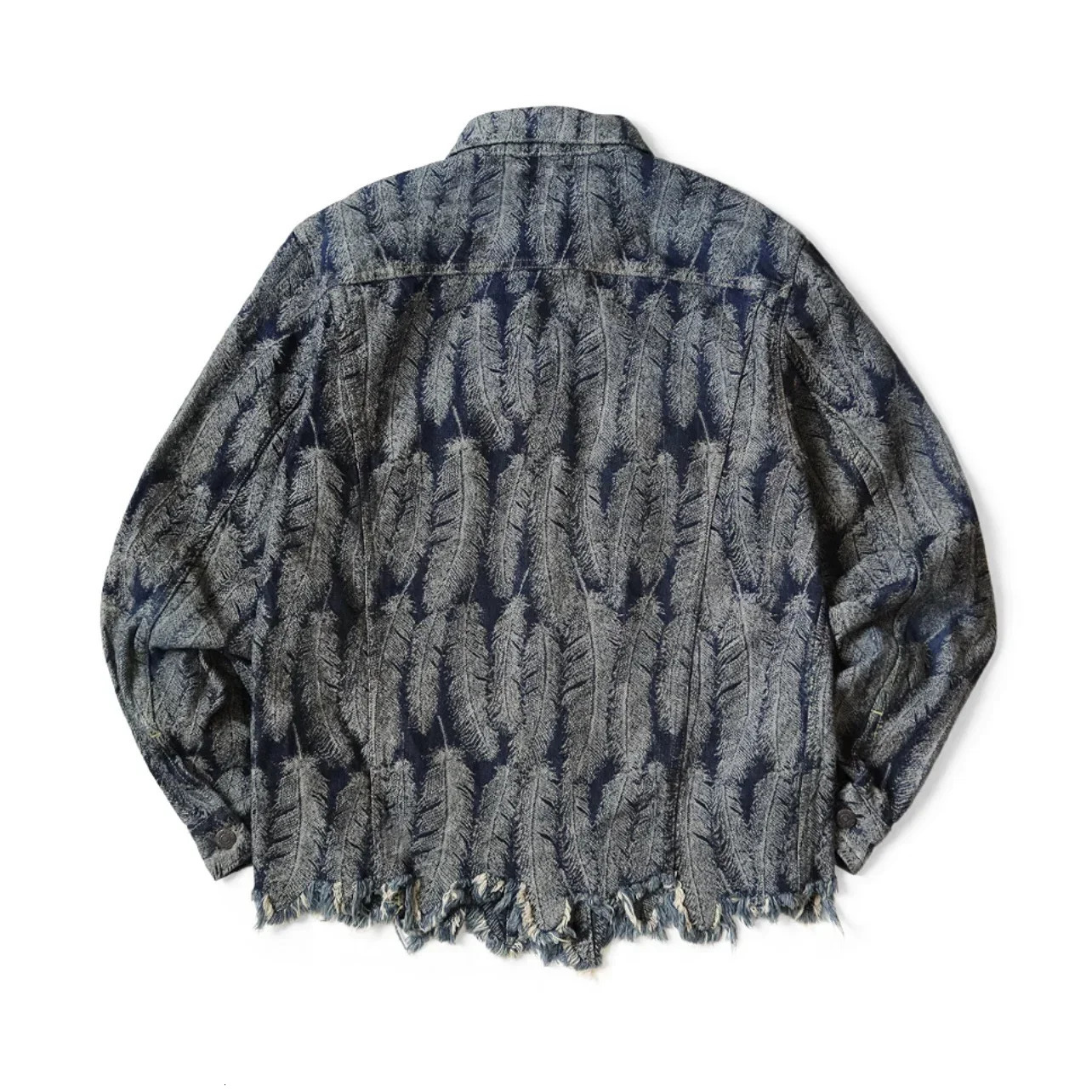 23AW KAPITAL Hirata Hiroshi Japanese Casual Denim Feather Tassels Damaged Long Sleeved Jacket Men Coats 250212