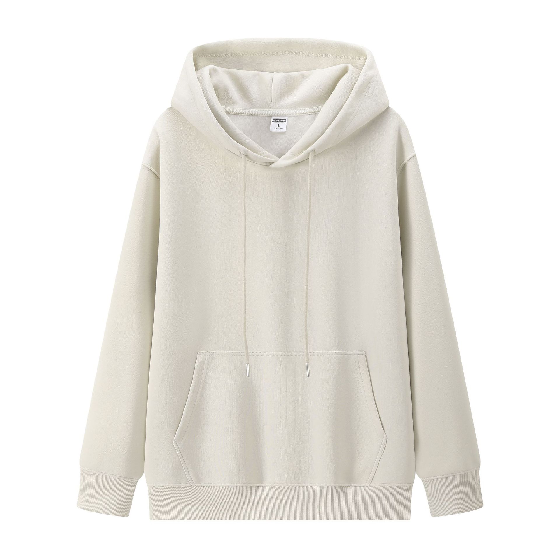 GY20660 high street heavy solid color sweatshirt thickened sweatshirt hooded solid color cotton jacket men and women sweatshirt suit