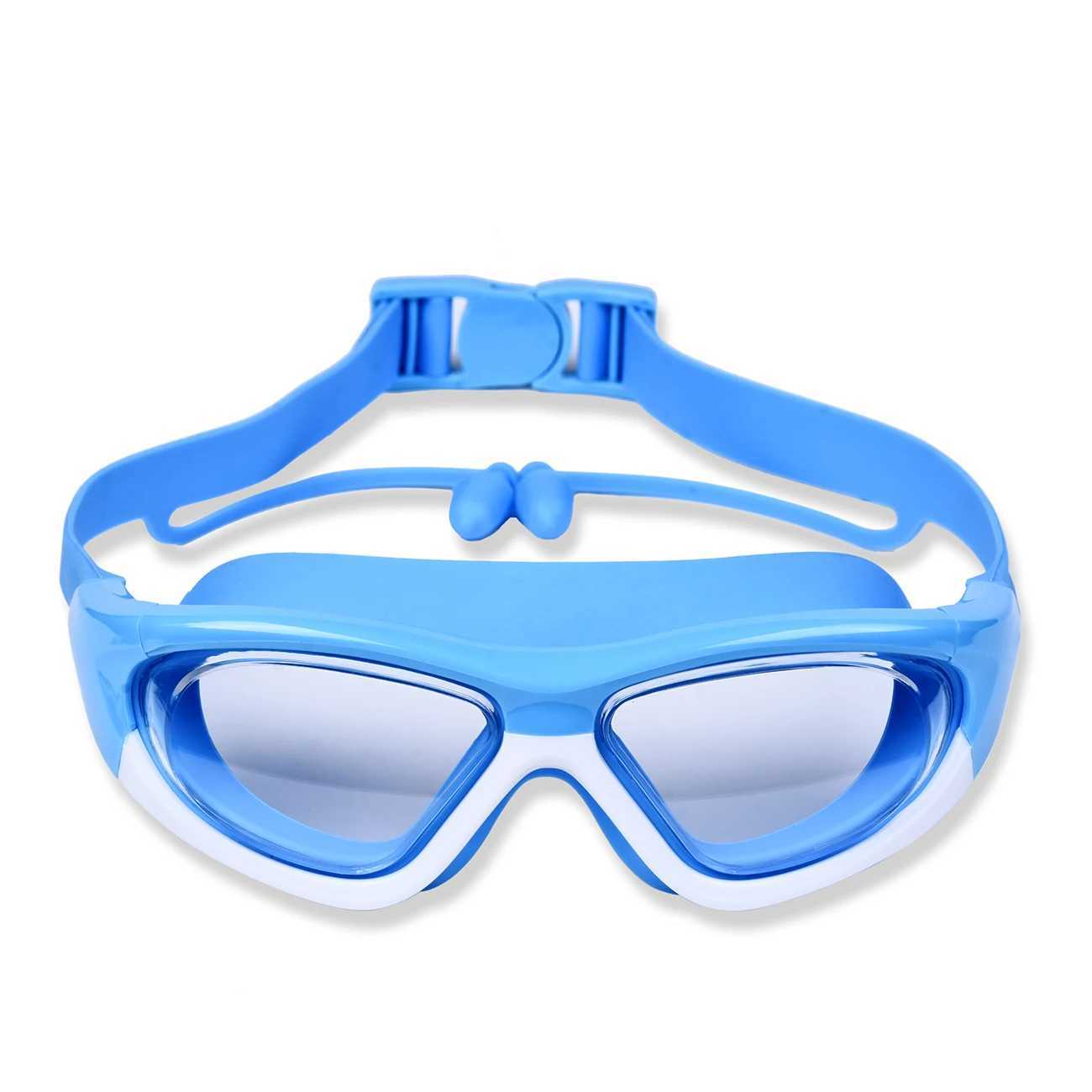 High-definition kidsrens swimming goggles for boys and girls anti-fog swimming goggles large-frame goggles comfortable silic Z250215-1