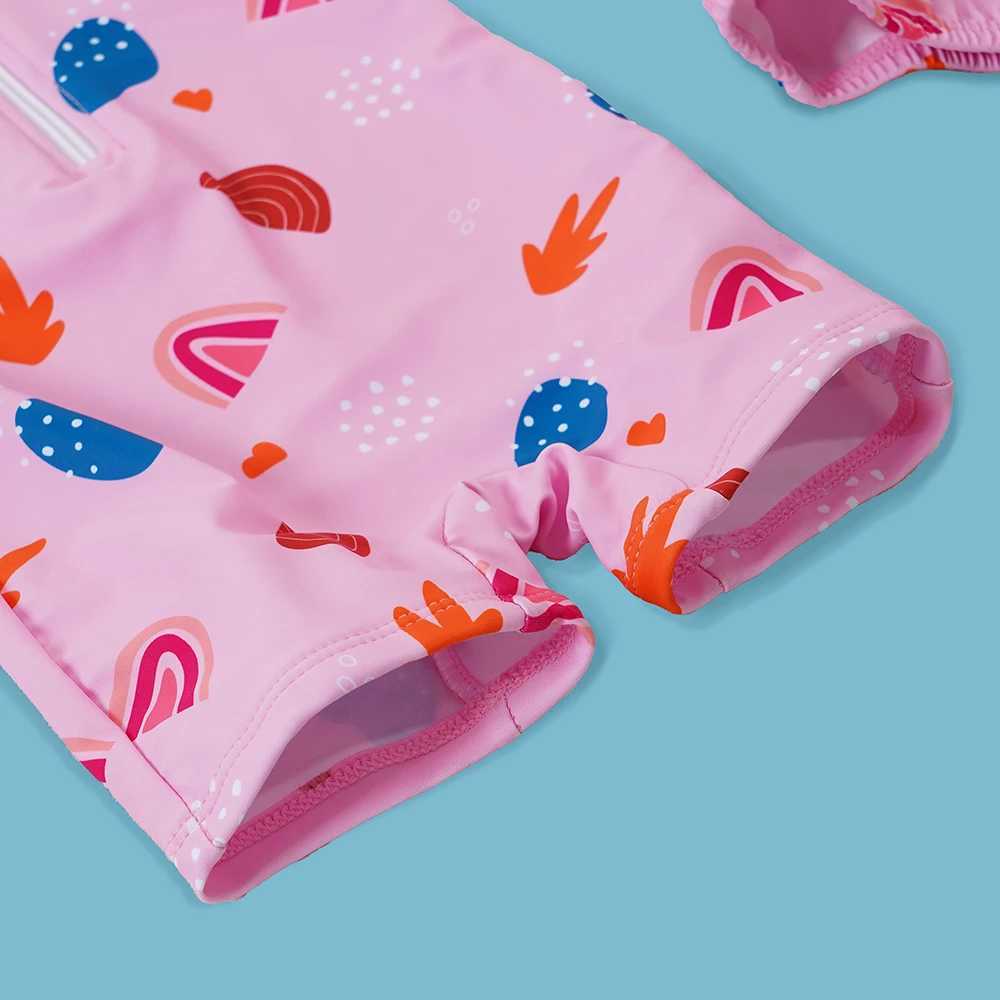 Elinfant Baby 0-2Y Newborn Infant Toddler Baby Boy Girl Swimsuit Short Sleeve Swimwear Beachwear Suit With HatXJ250214