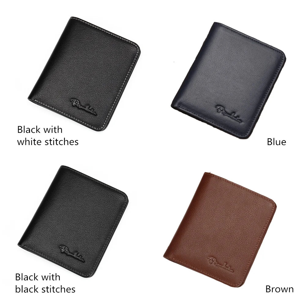 BISON DENIM Black Purse For Men Genuine Leather Mens Wallets Thin Male Wallet Card Holder Cowskin Soft Mini Purses N4429 250207
