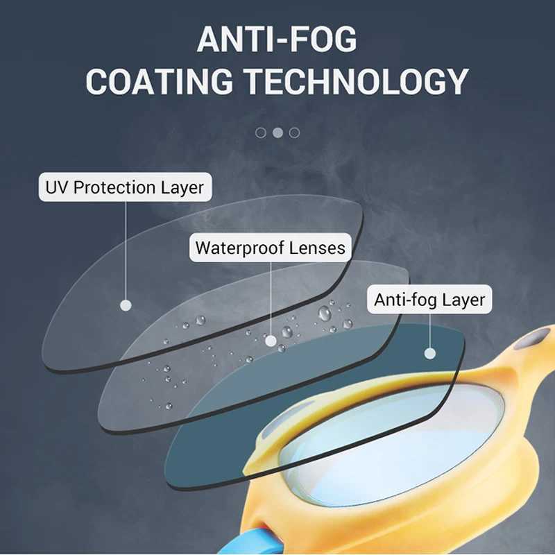 Funny Kids Cat Swimming Goggles Anti-UV HD Lens Anti-fog Pool Glasses for Children No Leaking Quick Adjustable Strap with Case Z250215