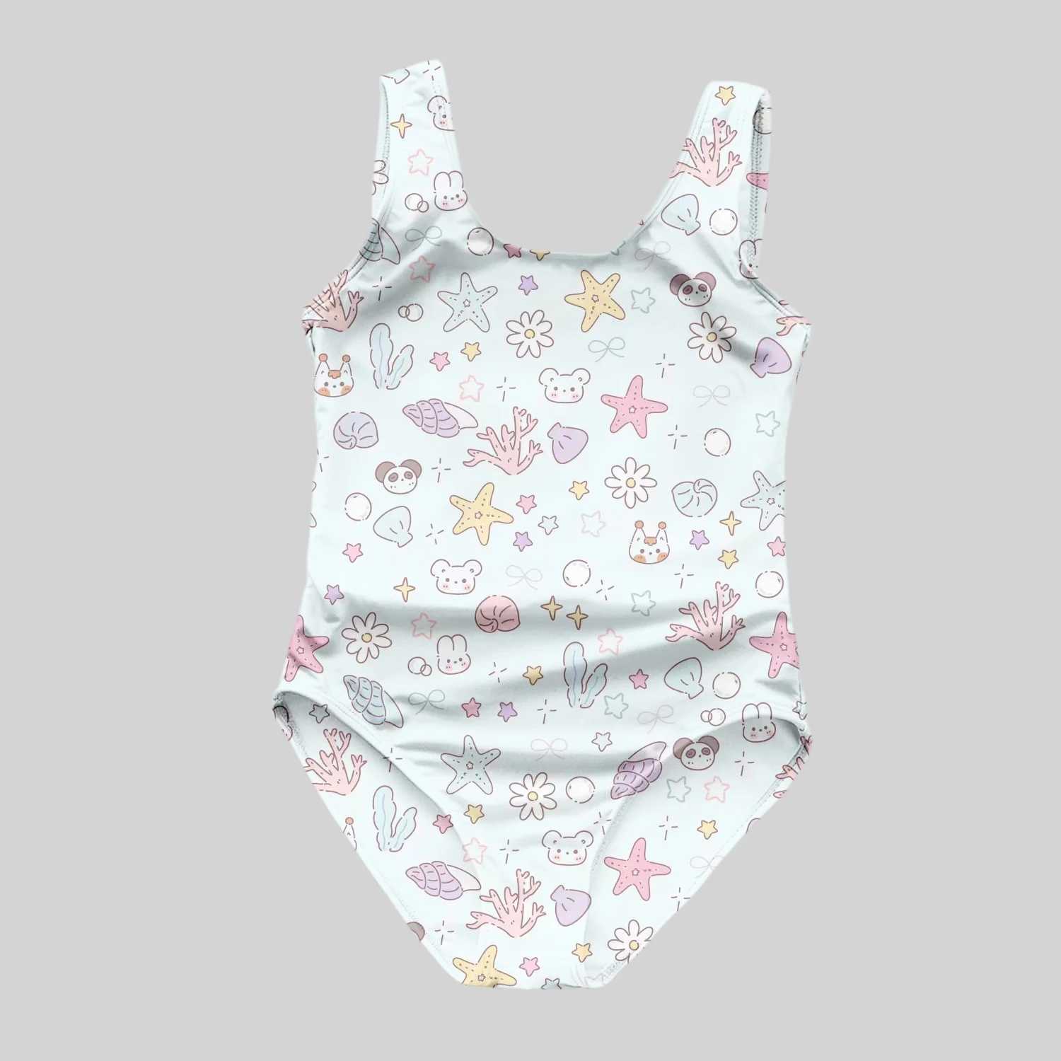 2024 Summer New Childrens Sleeveless Swimsuit Kids Cool Seaside Clothes Cute Polka Dot 3d Printed One-Piece Swimsuit For GirlsXJ250214
