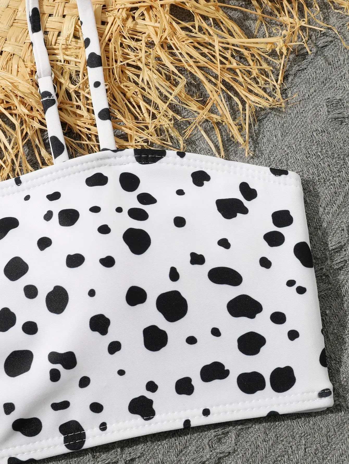 Leopard Bikinis 2023 Girls Swimsuit One Shoulder Kids Swimwear Female Childrens Bathers Bathing Swimming Swim Suit BeachwearXJ250214