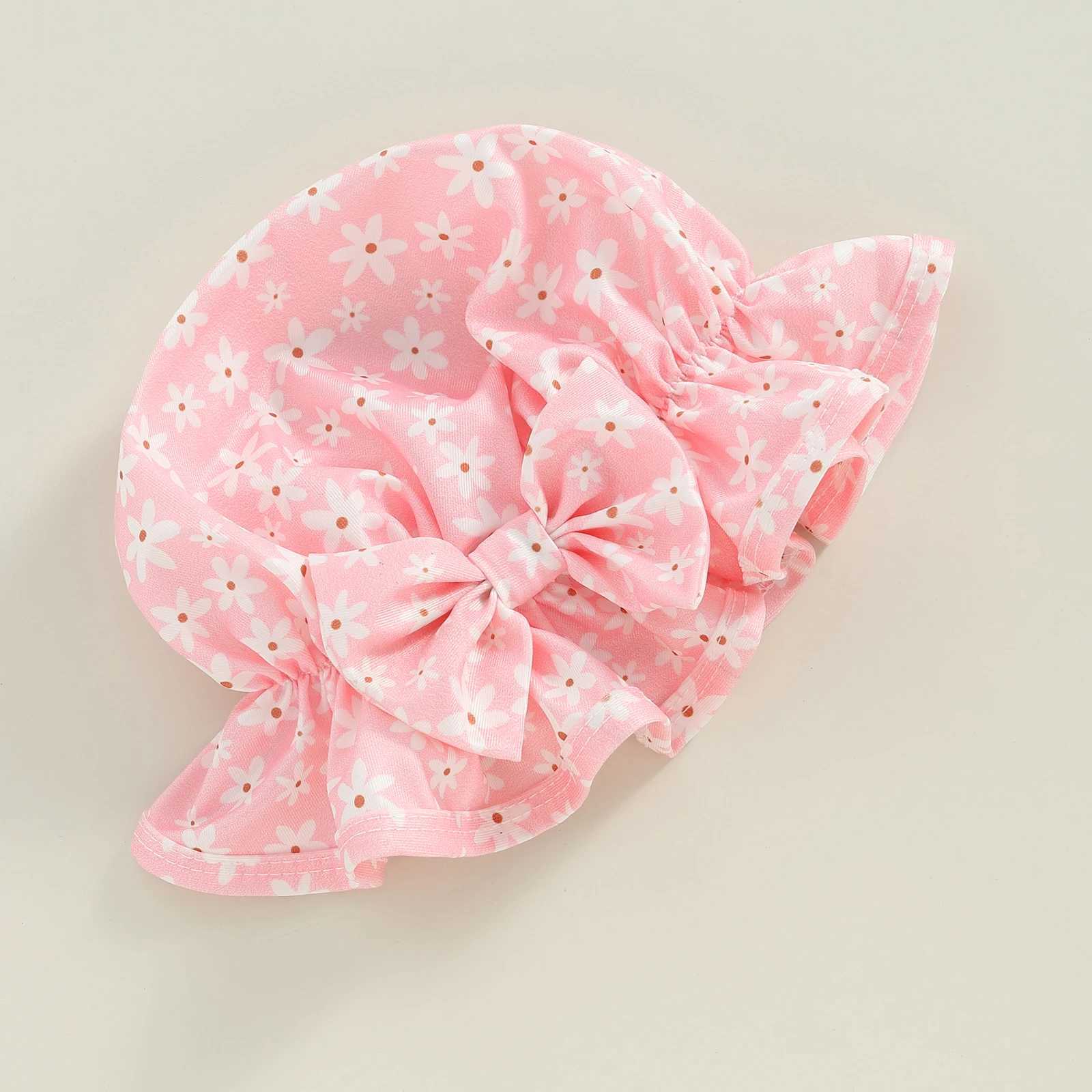 Toddler Girls Rash Guard Swimsuit 2pcs Bathing Suit + Sun Hat Set Infant Long Sleeve Floral Print Ruffles Swimwear with Swim CapXJ250214