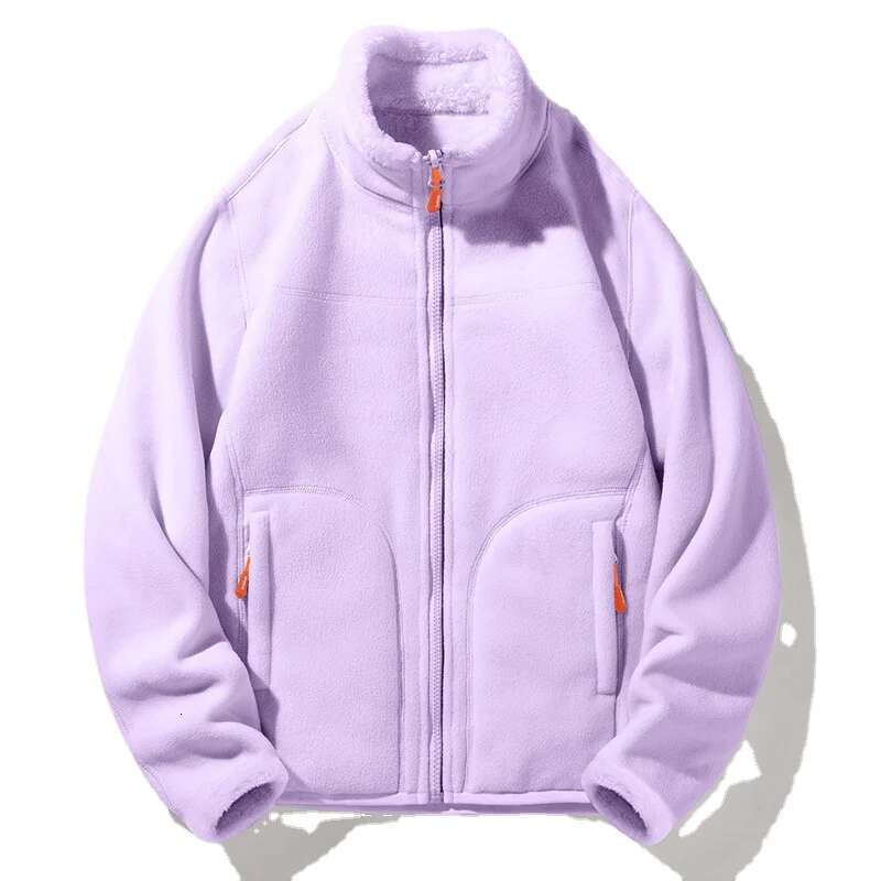 Winter Men Fleece Women Casual Solid Color Warm Coat Fluffy Coral Veet Jacket Haruku Couple Beige Pink Purple Green