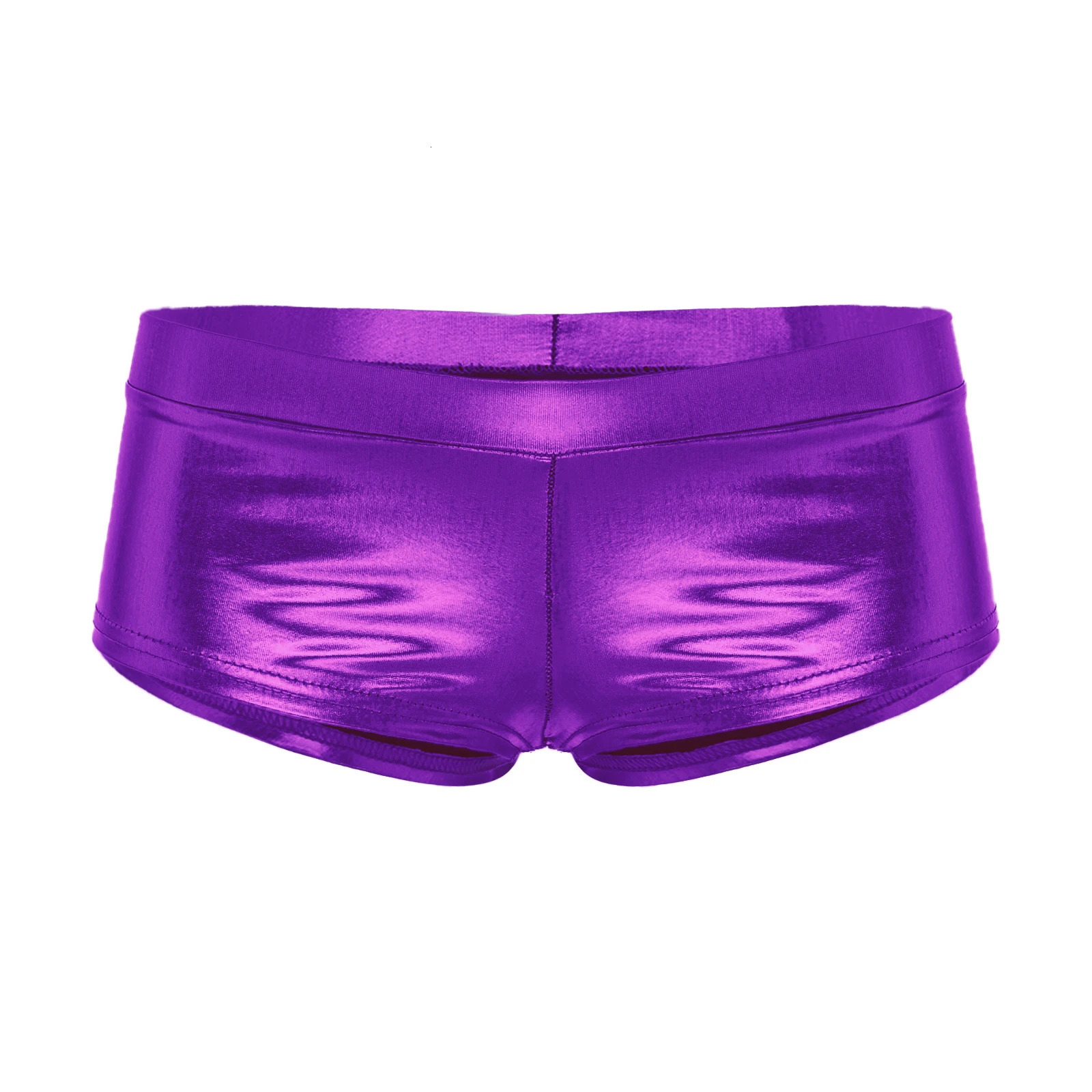 Womens Shiny Faux Leather Shorts Pants Low Waist Pole Dance Bottoms for Woman Rave Party Festivals Carnival Club Costumes 250213