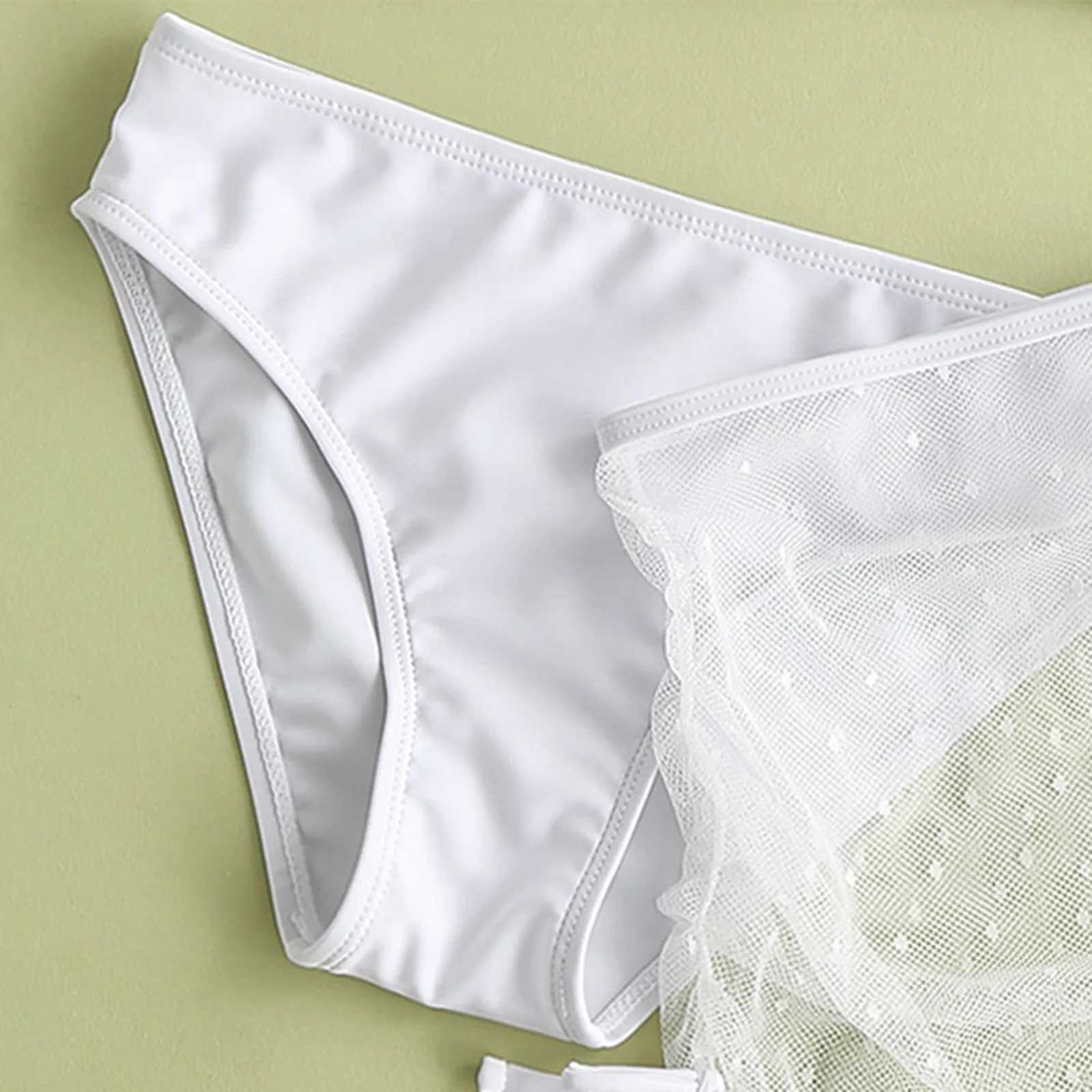 Kids Solid Swimsuit GirlS 3 Piece Swimsuits Soild Bikini Bathing Suit Briefs Girls Bikini Beach Wear Swimwear Set XJ250214