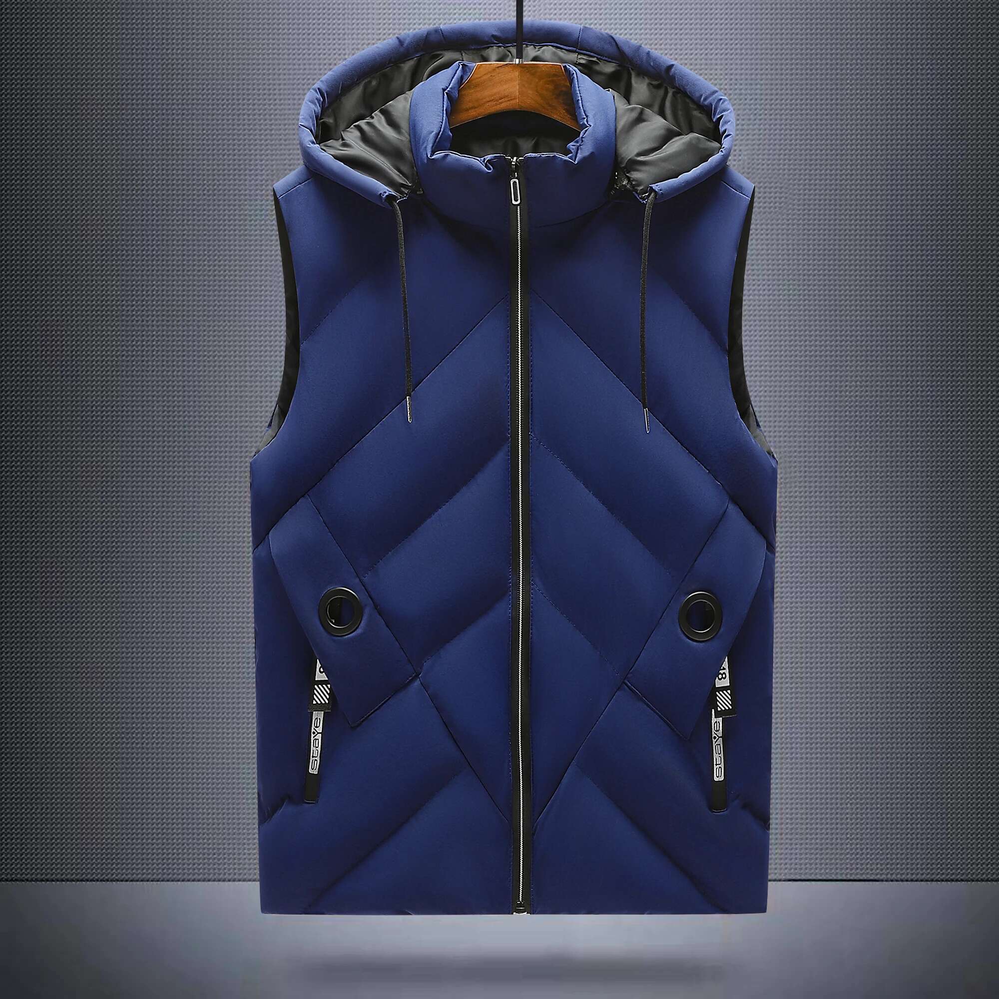 2024 new fashion spring autumn down cotton vest men's jacket young leisure winter self-cultivation