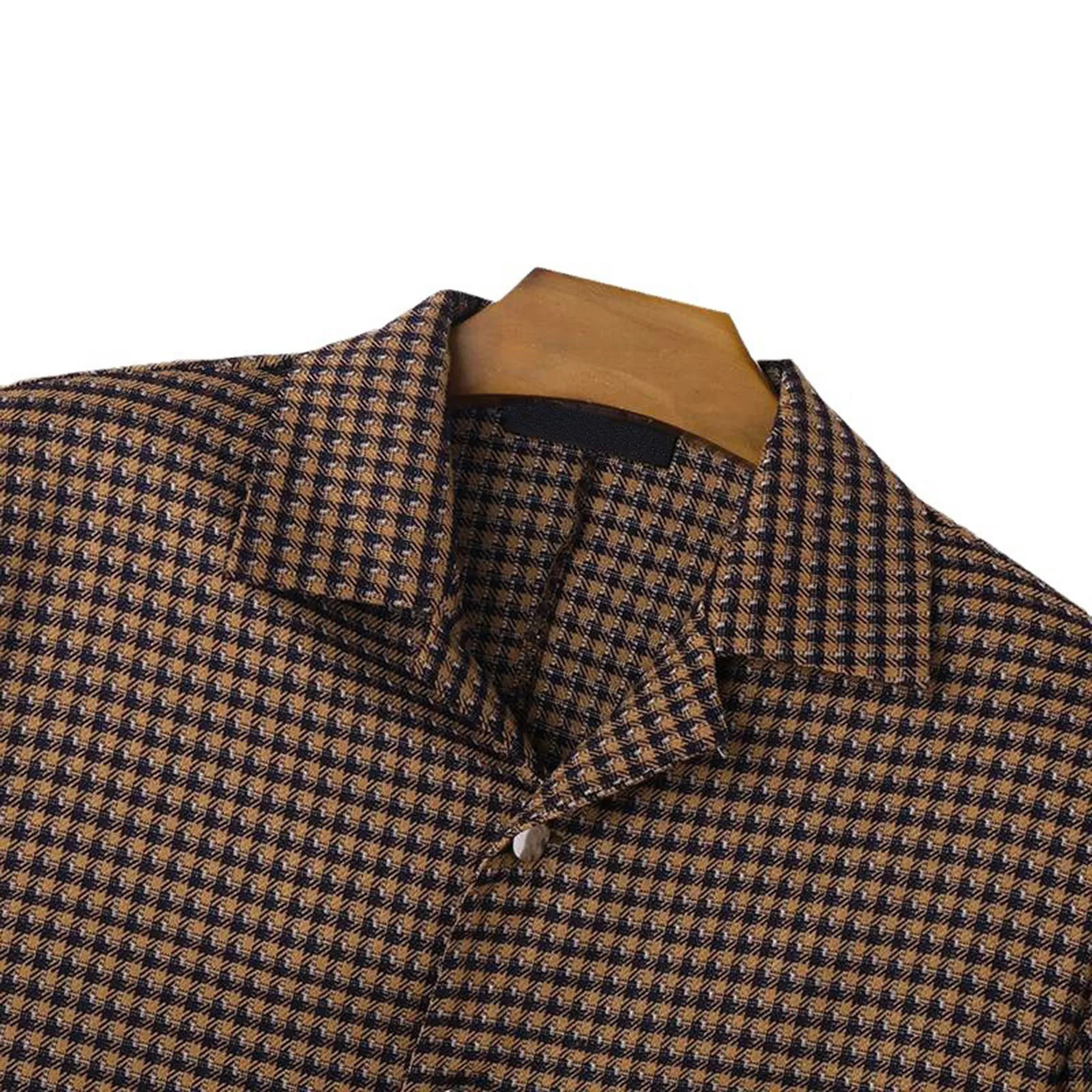 Mens French Fashion Short Jacket Collar Plain Coat Autumn Long Sleeve Cutting Top Button 250212