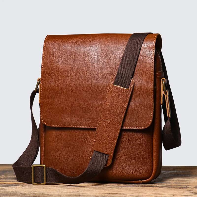 Men's Shoulder Sg Bags Vintage Fashion Satchel Bag Vegetable Tanned Leather Crossbody 9.7 Inch Mini Ipad Leathfocus