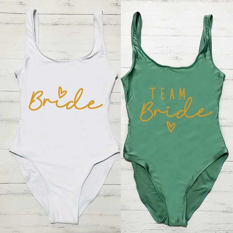 S-3XL Gold Print Team Bridal One Piece Swimsuit Team Womens Swimsuit Single Party Swimsuit Summer Beatles SwimsuitW250214