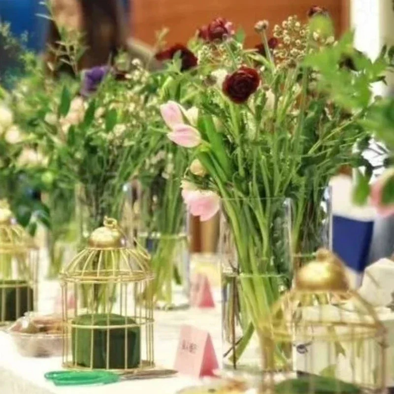 European Retro Iron Flower Stand Bird Cage Balcony Decor Outdoor Decorative Cages for Pet Supplies and House Decoration 250206