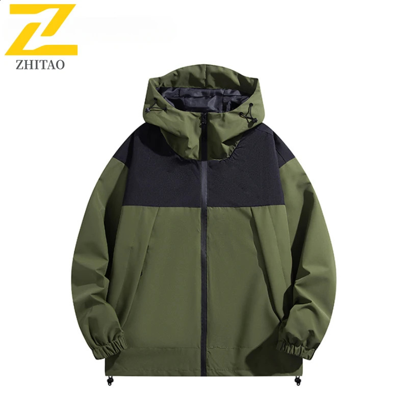 Jacket Mens Waterproof Trendy Sports Multifunctional Splicing Windbreaker Autumn Male Casual Camping Loose Hooded Coat 250210