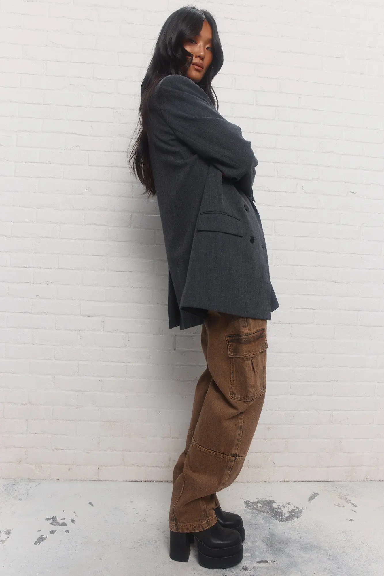 Classic Loose-fit Double Breasted Women Blazer Jacket