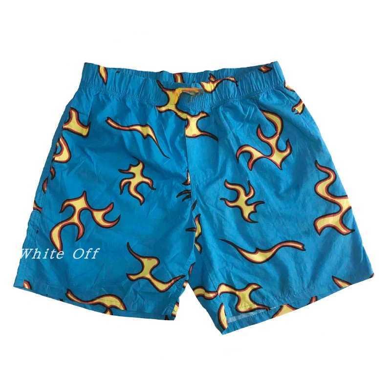 Blue Flame 3D Letter BEE Cat ClAWs Beach Pants Golf Mens and Womens Fashion Casual Trend Brand Trend Sports Shorts W250215