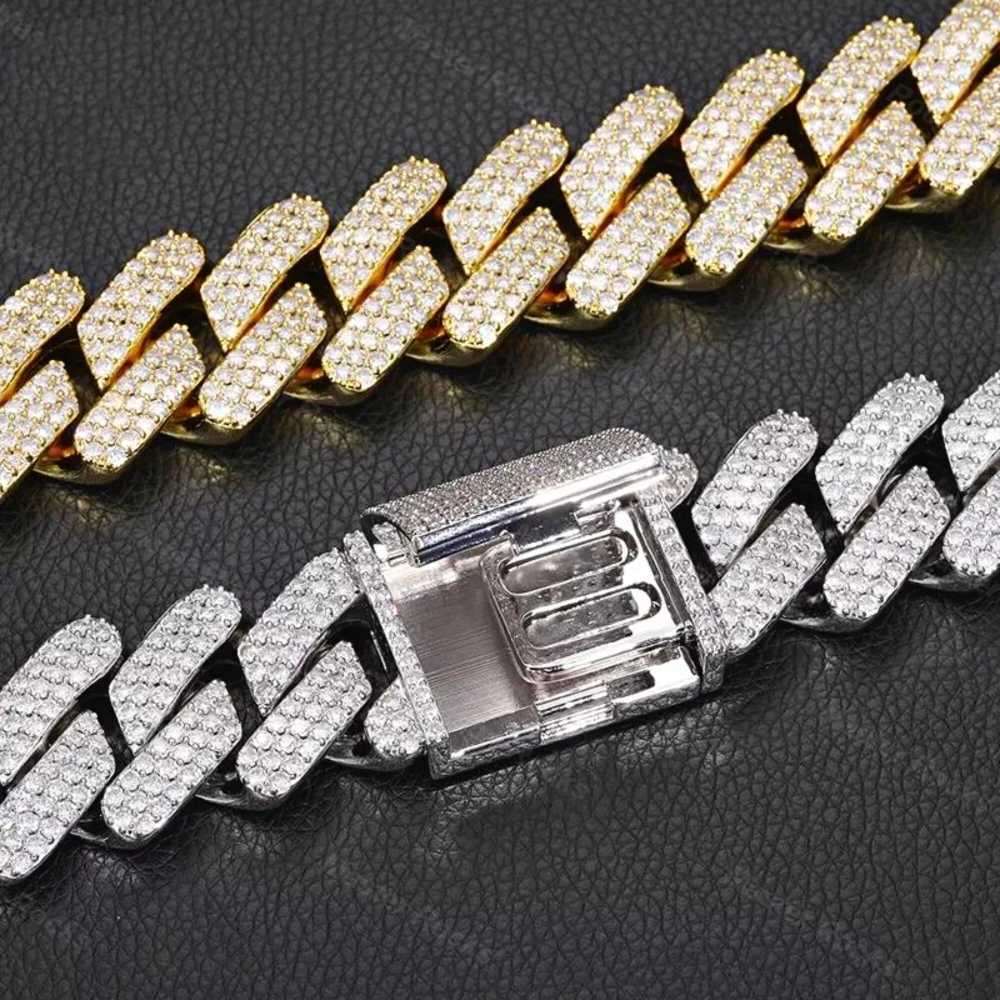 Dope Jewelry Hiphop Necklace 925 Sterling Silver 30mm Big Guy Cuban Necklace Iced Out VVS Moissanite Cuban Chain