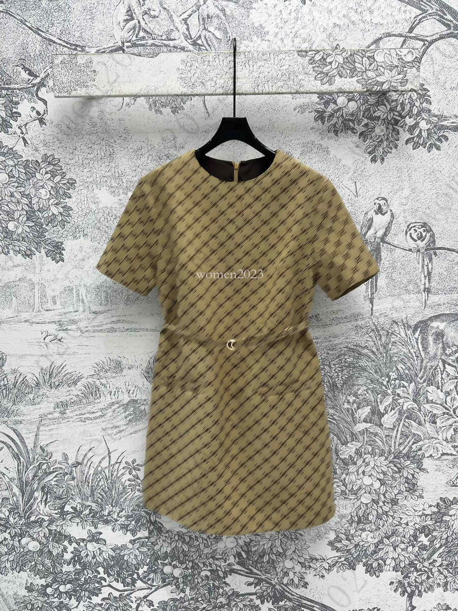 brand women dress Designer skirt women letter jacquard dresses Fashion Logo dress casual skirts vacation round neck short sleeve straight dress Feb 14