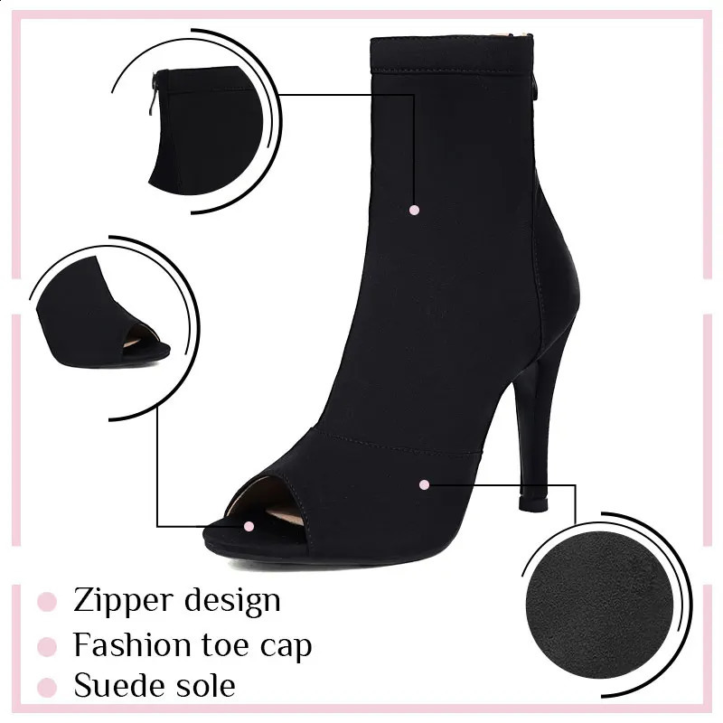 SWDZM Womens Dance Shoes Ladies Jazz Modern Dance Tango Dance Shoes Girls Prom Fashion Stiletto Boots Latin Dance Boots Large 250214