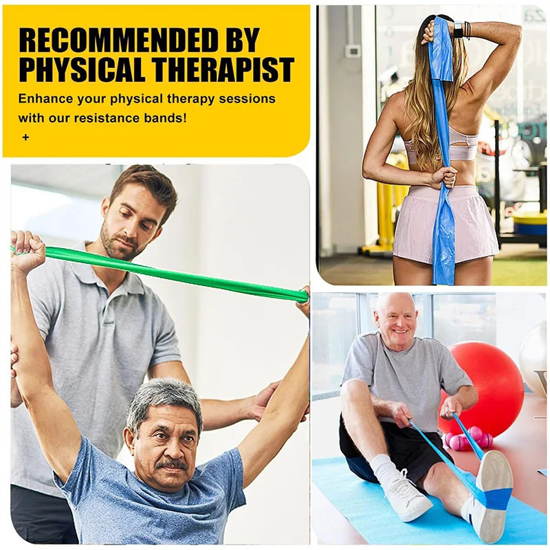 Exercise Resistance Bands Set With 4 Levels TPE Elastic Band For Fitness Workout Rehab Strength Training Yoga Pilates 250213